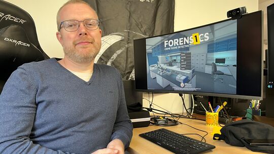 Jens Wiechering aus Niederelbert ist Geschäftsführer der Firma Binary Impact, die das Spiel „Forensics: Crime Scene Detective“ e