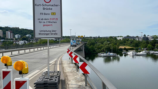 Die Feuerwehr hat am Dienstagabend mehrere Personen aus der Mosel an der Koblenzer Kurt-Schumacher-Brücke gerettet (Archivfoto).
