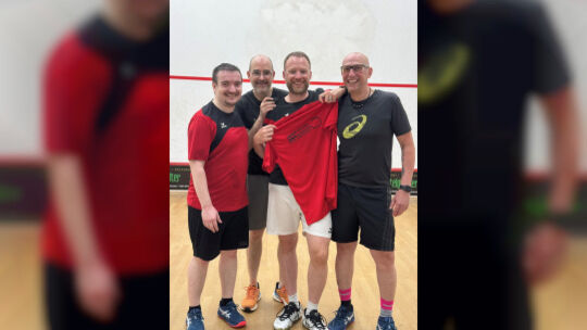 Die letzte Mannschaft der Squashfreunde Idar-Oberstein: (von links) Timo Mühlenthaler, Daniel Verhoeven, Julian Messerschmitt un