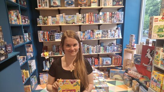 Lea Sixel vom Koblenzer Spieleladen Spielraum hat nur noch ein Muster von „Dito!".