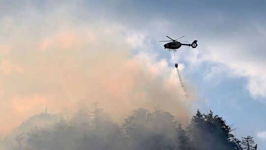 Brand im Bergwald in den Chiemgauer Alpen