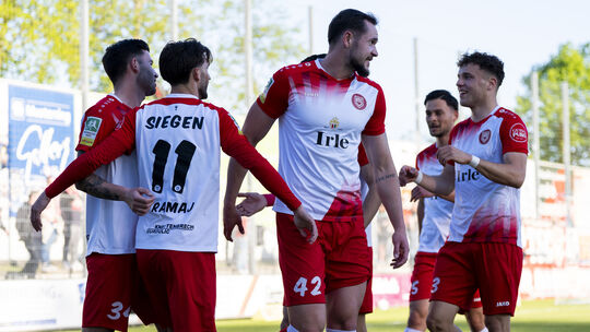Grund zum Jubeln wollen die Sportfreunde Siegen auch beim Regionalliga-Auftakt gegen Aufsteiger SV Westfalia Rhynern haben.