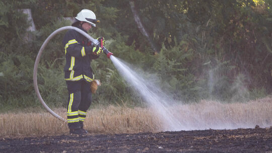 Am Sonntagnachmittag löschte die Feuerwehr einen Flächenbrand bei Oberdreis und verhinderte damit einen Waldbrand.
