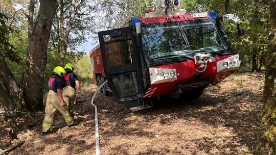 Die Flughafenfeuerwehr aus Büchel unterstützte den Einsatz im Faider Wald.
