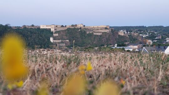 Vom Stadtbalkon an der Feste Kaiser Franz in Lützel aus hat man einen guten Blick auf die Festung Ehrenbreitstein, über der am S