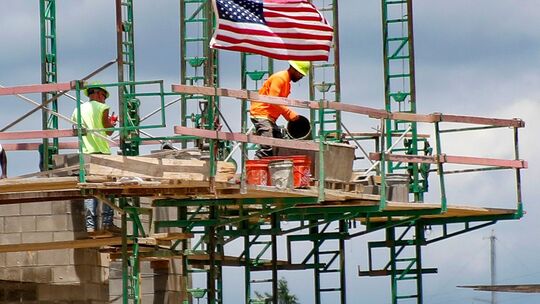 USA - Bauarbeiter auf einer Baustelle USA - Bauarbeiter auf einer Baustelle