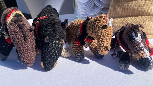 Die Maskottchen der deutschen Dressur-Mannschaft Die Maskottchen der deutschen Dressur-Mannschaft
