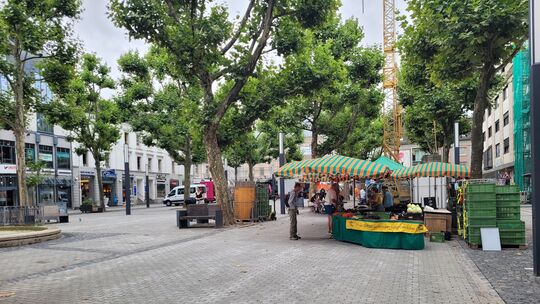 Der Wochenmarkt am Mittwoch auf dem Neumarkt in Limburg ist ein Schatten seiner selbst. Rettet nun die Deutsche Marktgilde diese