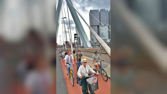 Rushhour auf der Erasmusbrücke in Rotterdam - ein Erlebnis der besonderen
Art.