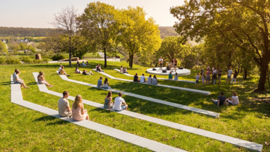 Ein Vorentwurf zeigt, wie ein kleines Amphitheater auf dem Loreleyplateau aussehen könnte.