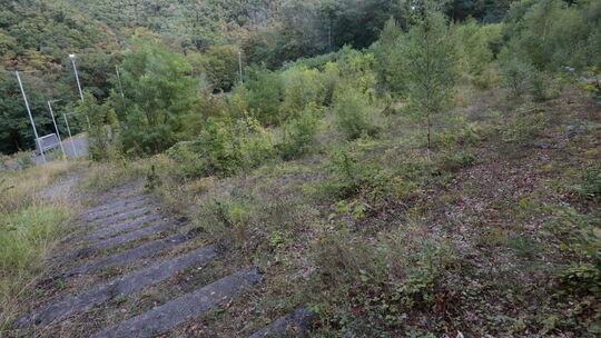 Die terrassenförmig angelegte Pilgerarena, manche nennen sie Amphitheater, ist zu einem Lost Place geworden. Die terrassenförmig angelegte Pilgerarena, manche nennen sie Amphitheater, ist zu einem Lost Place geworden.