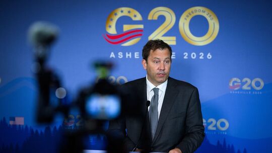Lars Klingbei beim G20-Finanzminister-Treffen in Asheville (USA)