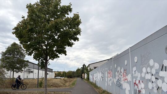 Parallel zur Kasernenstraße verläuft ein Fußweg vom Ohling zum Vitelliuspark. Dort befinden sich zahlreiche Einkaufsmöglichkeite