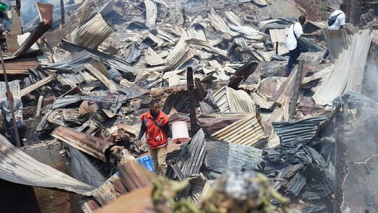 Ein Brand in einer Schule in Bukavu Ein Brand in einer Schule in Bukavu