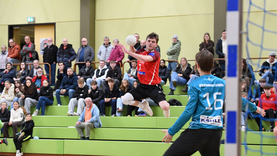 „Air“ Christoph Horn in seinem Element: Dem sprunggewaltigen Youngster der Holzheimer droht nach einem rüden Foul eine mehrwöch