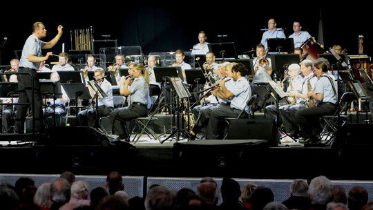 Das Heeresmusikkorps Koblenz beim Open-Air-Konzert auf der Festung Ehrenbreitstein