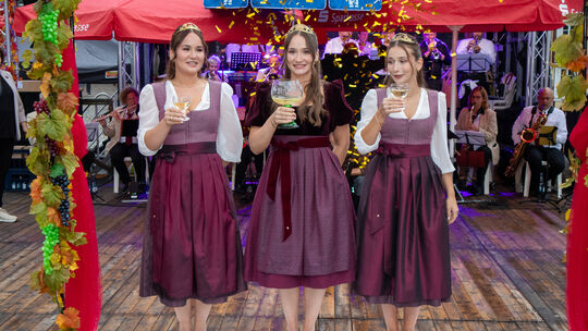Erstmals ein Schwestern-Trio als Repräsentantinnen für den Linzer Wein: Celina, Gina und Jolina Klein übernehmen die Ämter für 2