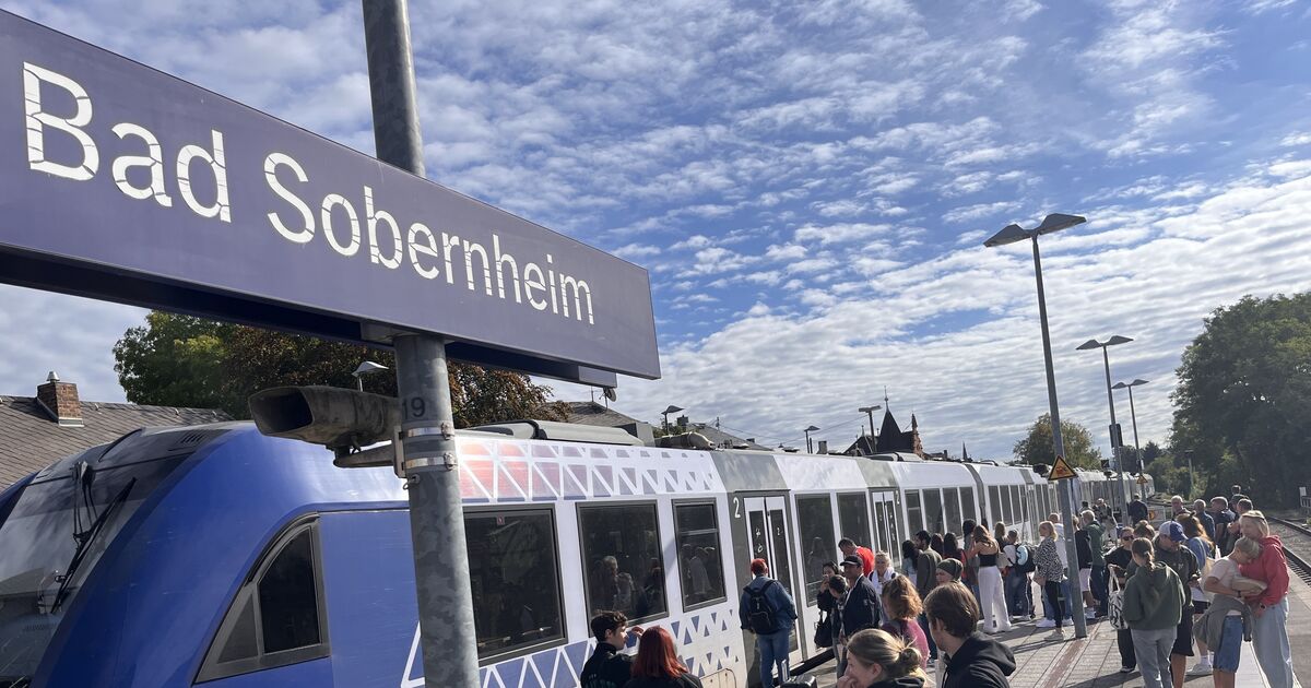 Bad Sobernheim Station: Regional Express brakes at the last minute