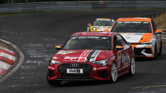 Die Nett-Brüder in ihrem roten Audi S3 von Dupré Motorsport.