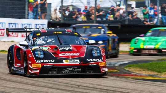 Für Bastian Buus im Land-Porsche 911 GT3 R Evo gab es im dramatischen Sonntagrennen wertvolle Punkte in der DTM.