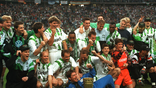 Im DFB-Pokalfinale in Berlin setzte sich im Jahr 1995 Borussia Mönchengladbach gegen den damaligen Zweitligisten VfL Wolfsburg d