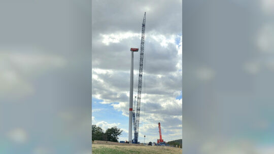 Das demontierte Windrad im Windpark Kirrweiler