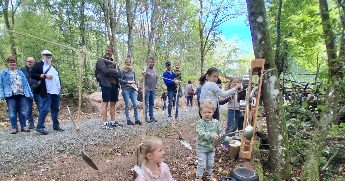Children in the Baumholder city forest: The garden is the group room for ...