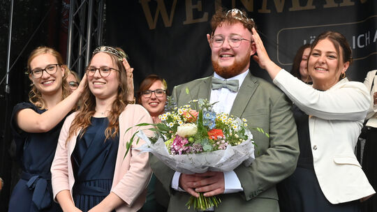 Beim Pfingstweinmarkt 2025 in Ahrweiler wurde Ahrweinkönig Felix Lüdenbach gekrönt. Nun nahm er als einziger Mann am Vorentschei