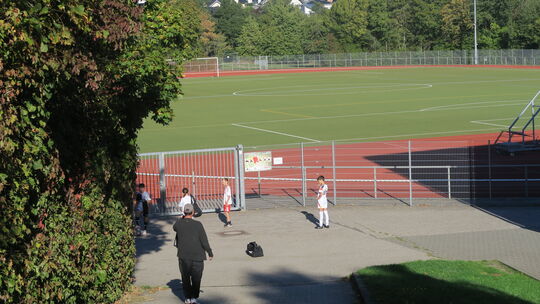 Der Kunstrasenbelag auf dem Sporplatz im Schulzentrum Kaisersesch hat durch die extreme Hitze stark gelitten und muss erneuert w