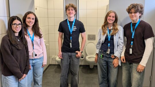 Die Schülersprecher (von links) Ilayda Odonco, Alessia Parla, Benjamin Heim, Alma Schober und Mika Leitner engagieren sich im Pr