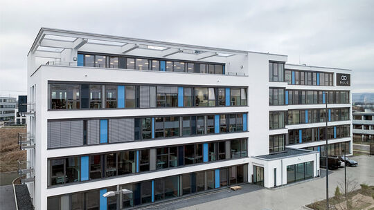 Das Bürogebäude der Siemens-Niederlassung Mittelrhein in Koblenz nahe der B9.