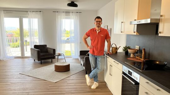 Die Wohnungen im Gräfenbachquartier haben Grundrisse von 65 bis 158 Quadratmetern. Oliver Daniel von der Immobilienabteilung ste
