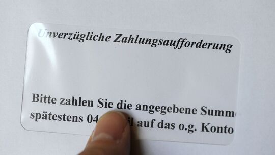 Mahnung - Zahlungsaufforderung