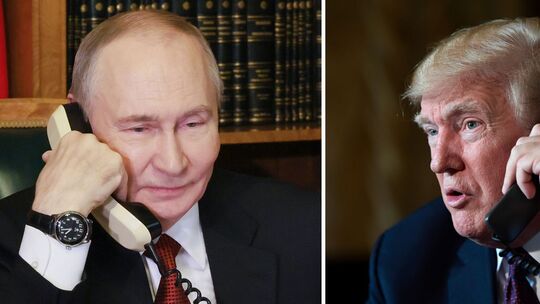 Donald Trump und Wladimir Putin telefonieren. Donald Trump und Wladimir Putin telefonieren.