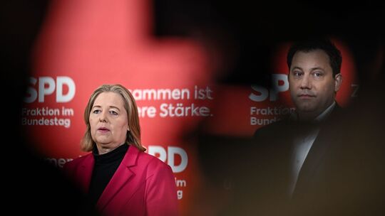 Die SPD-Parteichefs Bärbel Bas und Lars Klingbeil. (Archivbild) Die SPD-Parteichefs Bärbel Bas und Lars Klingbeil. (Archivbild)