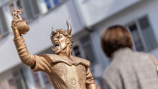 Teufelsstatue in Esslingen