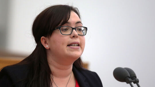 Die rheinland-pfälzische Landtagsabgeordnete Jaqueline Rauschkolb (SPD) spricht am 28.05.2015 im Landtag in Mainz (Rheinland-Pfa