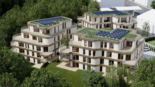 So soll der Wohnpark in Limburg an der B8 in der Innenstadt mit drei Mehrfamilienhäusern nach der Fertigstellung ausschauen: Die