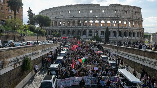 Generalstreik in Italien - Rom